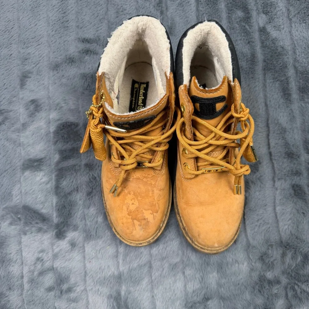 Timberland x Champion 6 Inch Wheat Boots Fleece Lined A1UCU Mens 5.5